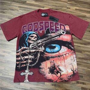 Godspeed Men's Burgundy Graphic Tee